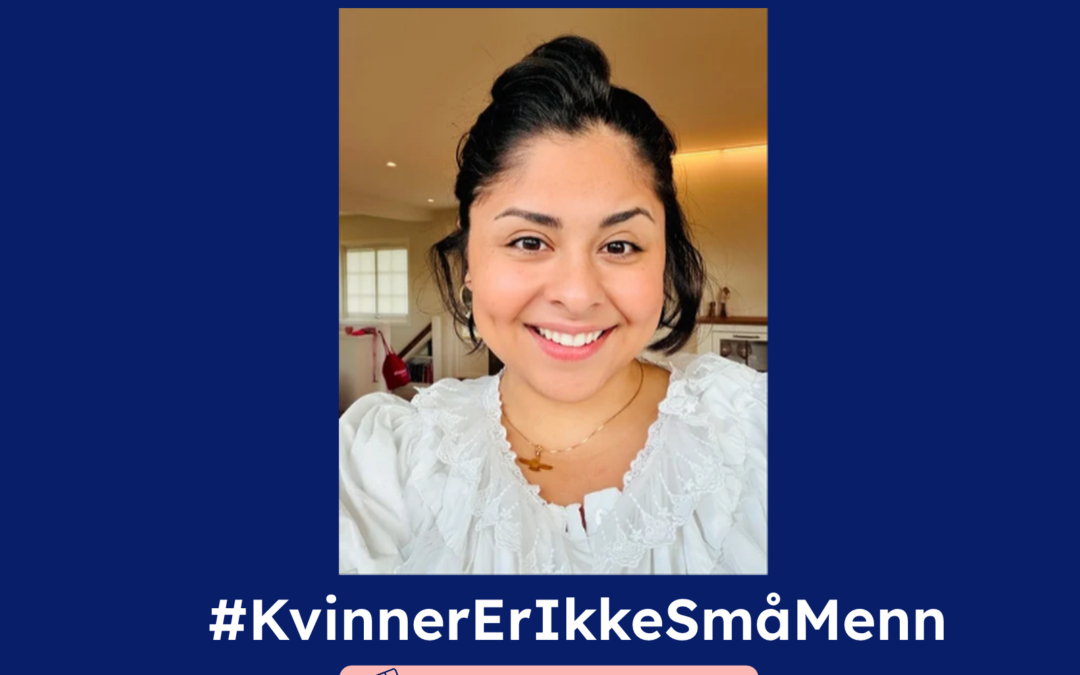 Kimiya Sajjadi i kampanjerammen for #KvinnerErIkkeSmåMenn